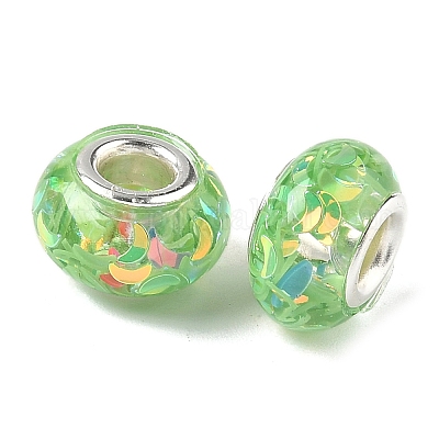 Прозрачные европейские бусины-рондель из смолы RESI-S023-05-1