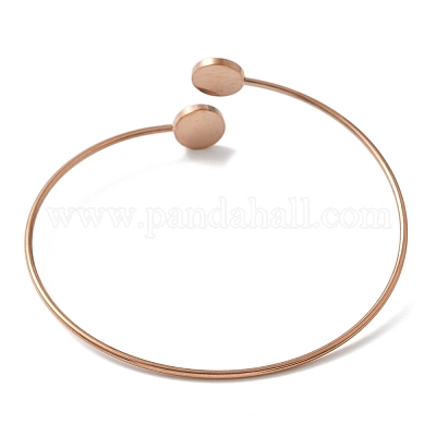 Заготовки для браслетов-манжет из нержавеющей стали 304 с круглым подносом STAS-Z088-03B-RG-1