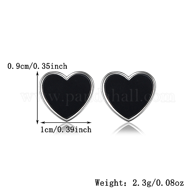 Серьги-гвоздики в форме сердца из стерлингового серебра s925 с черным агатом AK6007-1