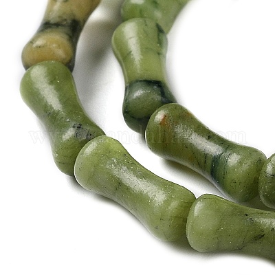 翡翠 天然中国南部翡翠ビーズ連売り 竹の棒 12x5mm 穴：1.2mm 約32個/連