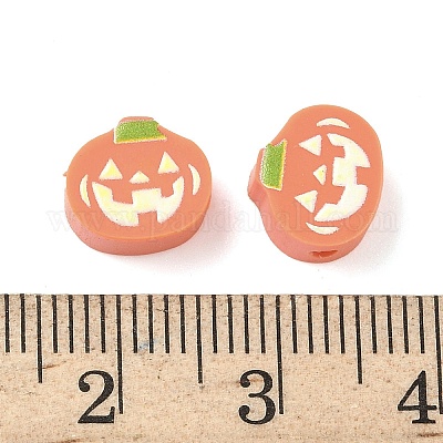 Бусины из полимерной глины ручной работы с принтом в стиле Хэллоуина CLAY-I016-05A-1