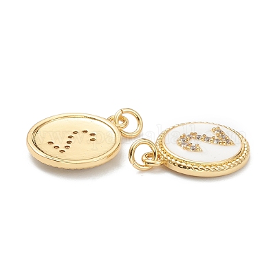 Латунные микропаве прозрачные кубические циркониевые подвески ZIRC-J040-44G-02-1