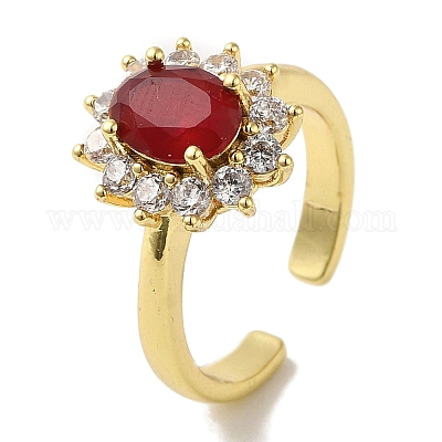 Кольца-манжеты из латуни с микропаве из кубического циркония RJEW-H228-01G-03-1