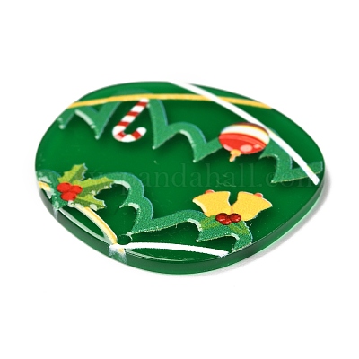 Подвески из смолы с рисунком 3d с рождественской тематикой RESI-I036-03C-1