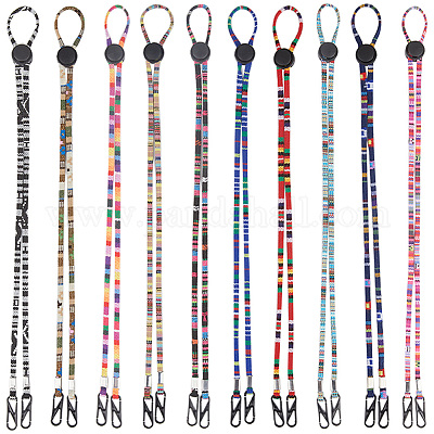 10 шт. шнурок для очков из полиэстера в этническом стиле 10 цвета AJEW-GF0007-12-1