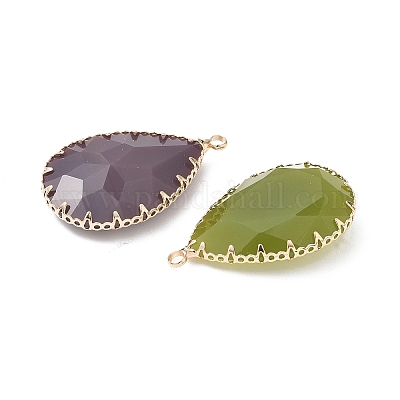 Латунь стекло кулоны&nbsp;KK-S532-03KCG-1