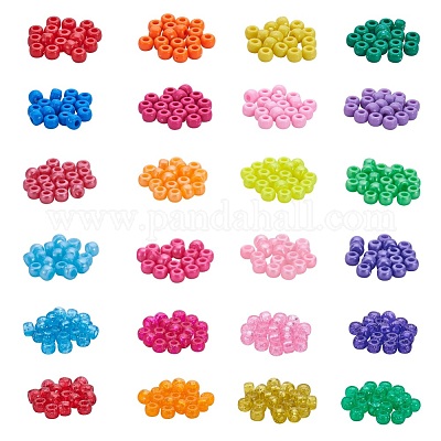 Пластиковые бусины смешанного стиля MACR-WH0005-01-1