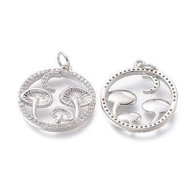 Осенняя тема латунные подвески из прозрачного кубического циркония с микропаве ZIRC-H104-01-P-1