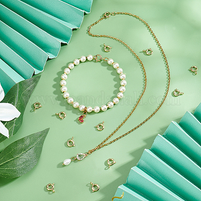 40 шт. экологически чистые латунные пружинные застежки-кольца KK-DC0001-72-1