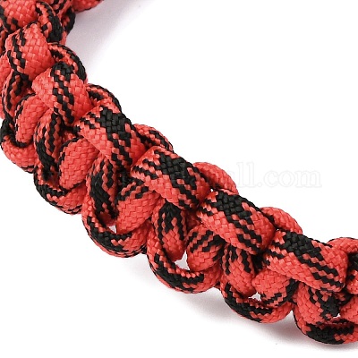 7 плетеный браслет из полиэстера и спандекса с внутренним сердечником для мужчин и женщин BJEW-JB12571-01-1