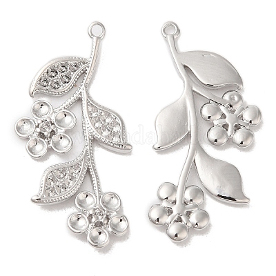 Подвеска из латуни с прозрачным фианитом и стразами KK-G468-50P-1