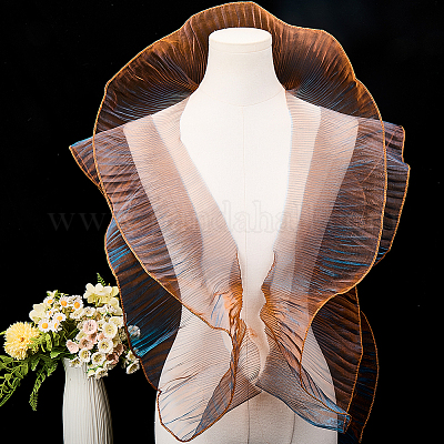 10 ярд прозрачного полиэстерового кружева с плиссировкой OCOR-GF0004-74B-1