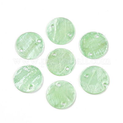 Окрашенные натуральные подвески в форме диска Capiz SSHEL-WH0006-01A-6-1