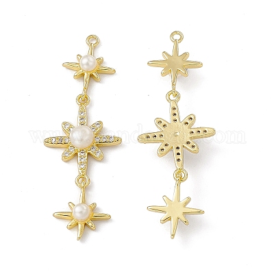 Реечное покрытие латунь микро паве кубический цирконий большие подвески ZIRC-I061-16G-1