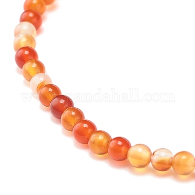 Мини-браслеты из бусин из натурального сердолика BJEW-JB07669-06-1