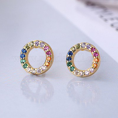 Серьги-гвоздики из стерлингового серебра Circle S925 NS1455-1