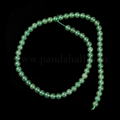 Естественный зеленый авантюрин круглый шарик нити G-P070-37-6mm-1