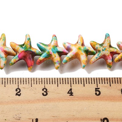 Нити из синтетических бирюзовых бусин G-P507-04J-1