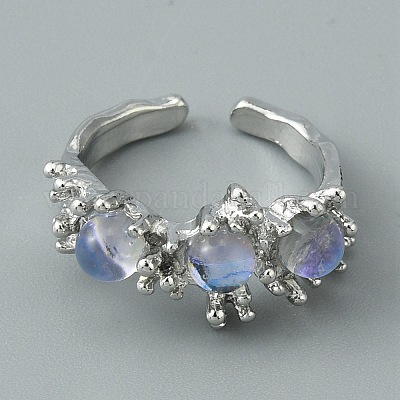 Смоляное полукруглое открытое кольцо-манжета RJEW-TAC0007-02A-P-1