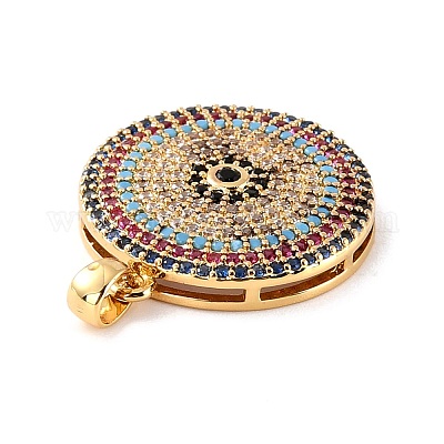 Латунные микро проложить кубического циркония подвески ZIRC-P092-031G-RS-1