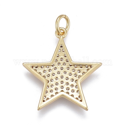 Латунные микропаве прозрачные подвески с фианитом ZIRC-M108-28-1