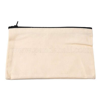 SDJMa Blank DIY Craft Bag Canvas Pencil Case Blank Makeup Bags- Canvas Pencil  Pouch Bulk Canvas Cosmetic Bag Multi-Purpose Travel Toiletry Bag Canvas  Zipper Bags 7.8 × 3.1 Inch 