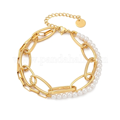 Многорядные браслеты из нержавеющей стали 304 BJEW-C104-02G-1