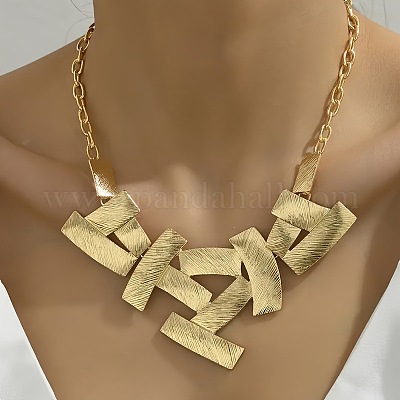 Прямоугольные ожерелья с подвеской из сплава FS-WG7FB46-01-1