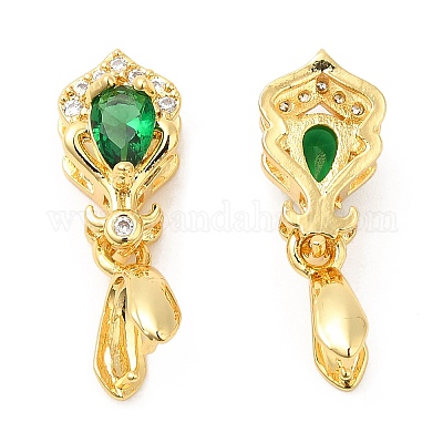 Латунные микро проложить кубического циркония кулон прижимные поручительств KK-I705-22G-1