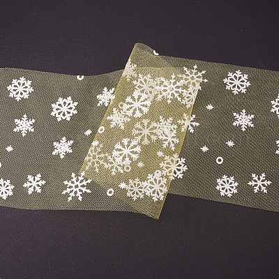 Wholesale Snowflake Deco Mesh Ribbons 