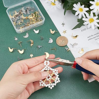 Фурнитура для сережек-гвоздиков из нержавеющей стали 304 STAS-UN0023-23-1