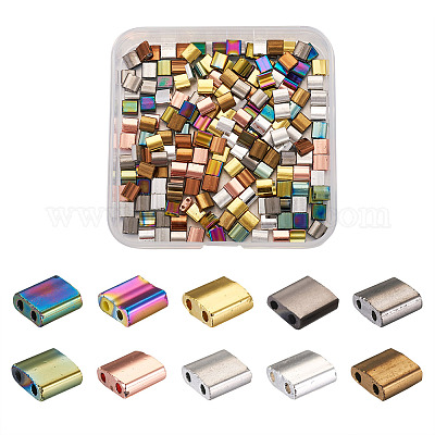 200шт 10 цвета гальванических стеклянных бусин SEED-CD0001-03A-1