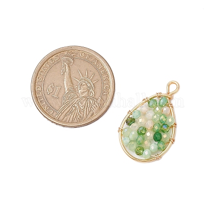 5 шт. подвески из стеклянных бусин PALLOY-JF03029-1