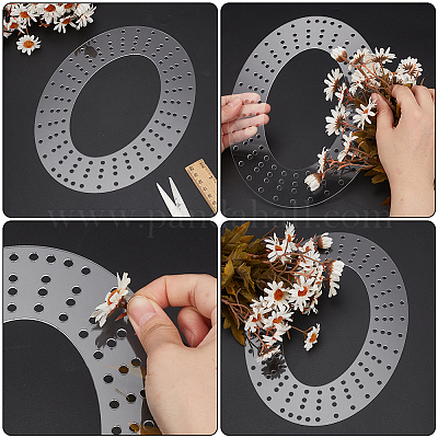 5 шт. акриловые круглые овальные доски для венков DIY-WH0570-18-1