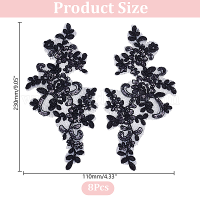 Кружевные аппликации с металлической вышивкой из полиэстера PATC-WH0010-80C-1