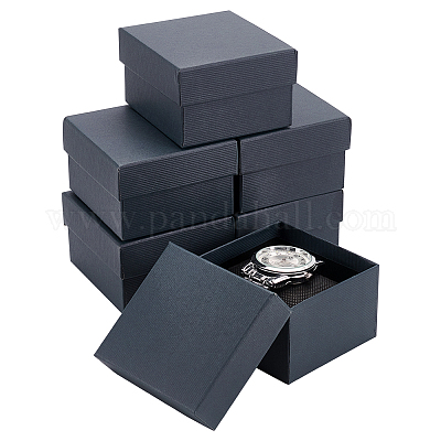 Картонная подарочная коробка для хранения ювелирных часов CON-WH0092-67B-1