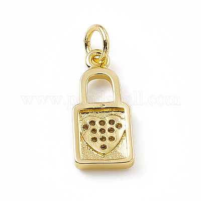 Латунные микропаве прозрачные подвески с фианитом ZIRC-F132-51G-1