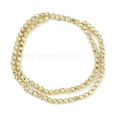 Нити синтетических немагнитных гематитовых бусин с гальваническим покрытием G-H072-A01-01E-1