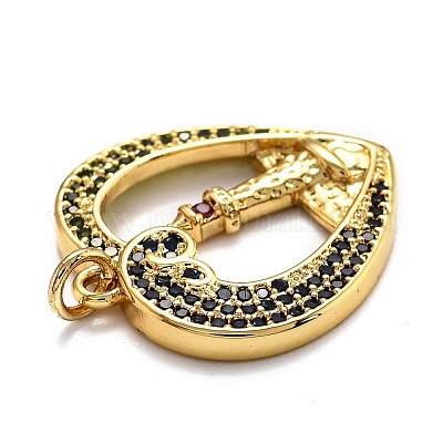 Латунные микро проложить кубического циркония подвески ZIRC-O039-22G-1