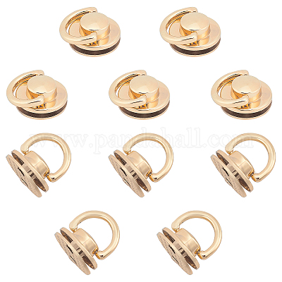 5 Fibbie Girevoli A D Con Anello A Molla - Accessori In Metallo Per Portachiavi, Borse E Collari - Colore Oro Chiaro, 30x28mm