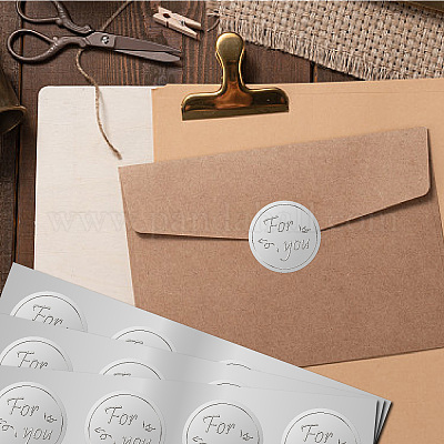 Круглые наклейки с тиснением из серебряной фольги DIY-WH20008-005-1