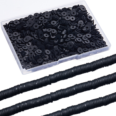 Wholesale SUNNYCLUE 1 Box 1000Pcs+ Clay Black Beads Clay Beads 8mm Clay  Bead Bulk Heishi Clay Beads Heishi Clay Beads Refill Clay Polymer Beads  Spacer Loose Beads for Jewelry Making DIY Bracelets