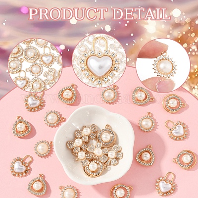 25 шт. 5 стиля подвески из сплава со стразами FIND-FS0003-53-1