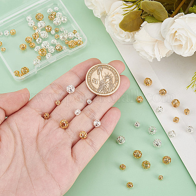 80 шт. 8 стиля долговечные полые латунные бусины с покрытием KK-PH0006-75-1