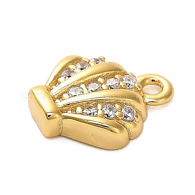 925 подвеска в форме ракушки из стерлингового серебра с микропаве из прозрачных кубических цирконий STER-U009-09G-01-1