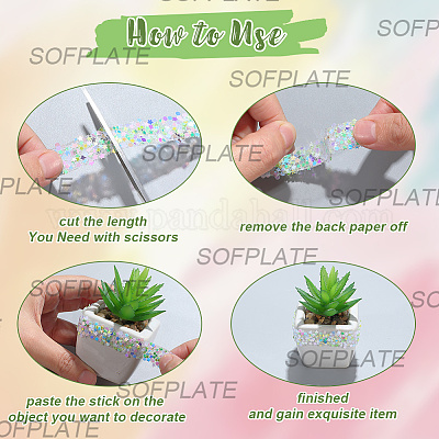 5 м самоклеящаяся лента со звездочками из смолы DIY-SP0004-56E-1