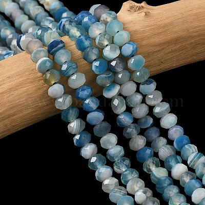 Натуральные полосатые агатовые бусы G-D344-A34-06-1