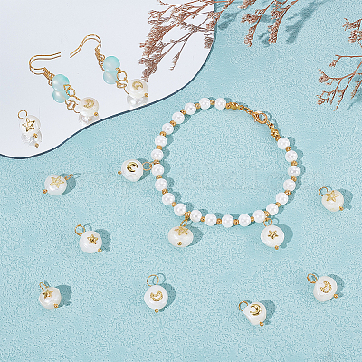 16 шт. 4 стиля натурального культивированного пресноводного жемчуга плоские круглые подвески PALLOY-UN00033-1