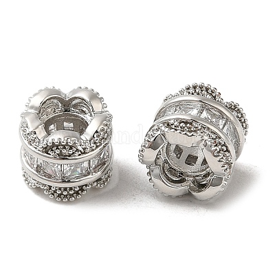 Стойки обшивки латунь кубического циркония европейский шариков KK-K349-10P-1