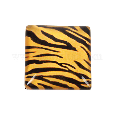 Мозаика печатных стекло квадратных кабошоны X-GGLA-N001-10mm-G-1